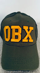 OBX Outer Banks North Carolina Green Embroidered Cap Mesh Back