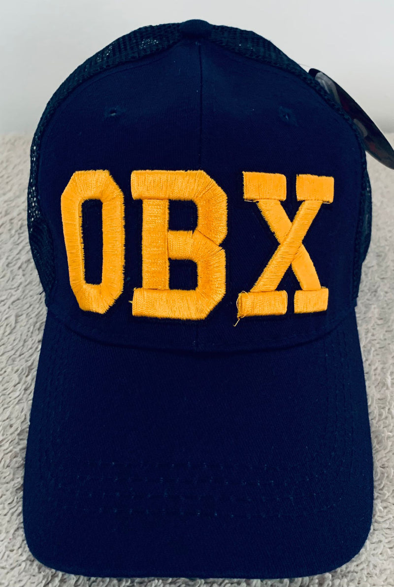 OBX Outer Banks North Carolina Navy Embroidered Cap Mesh Back