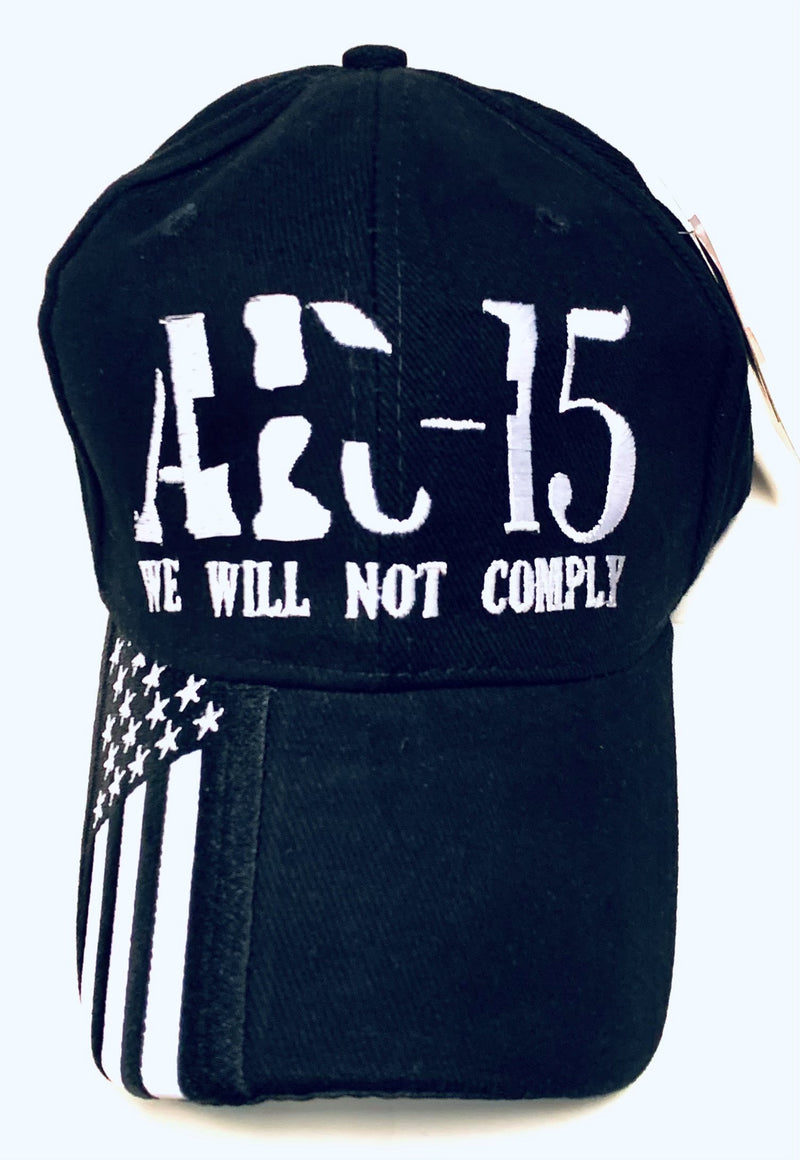 We Will Not Comply AR 15 Black Cap