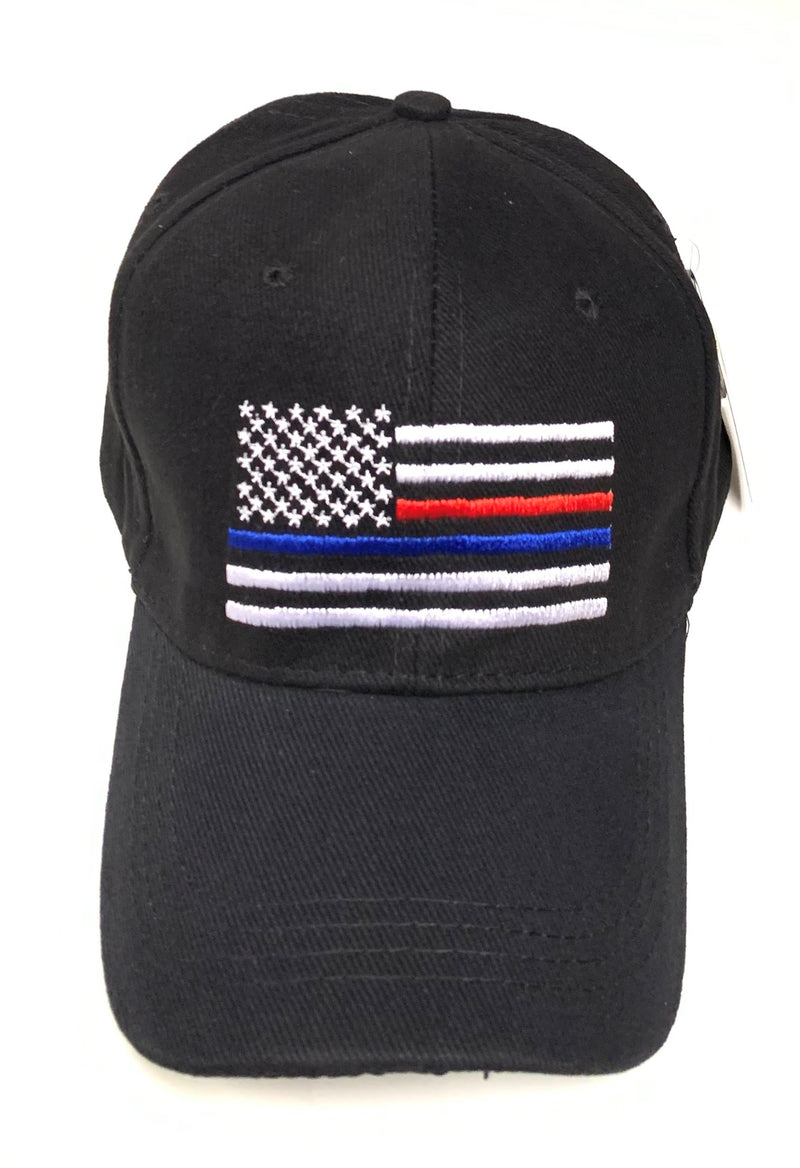 USA Fire Fighter Police Memorial Black Cap