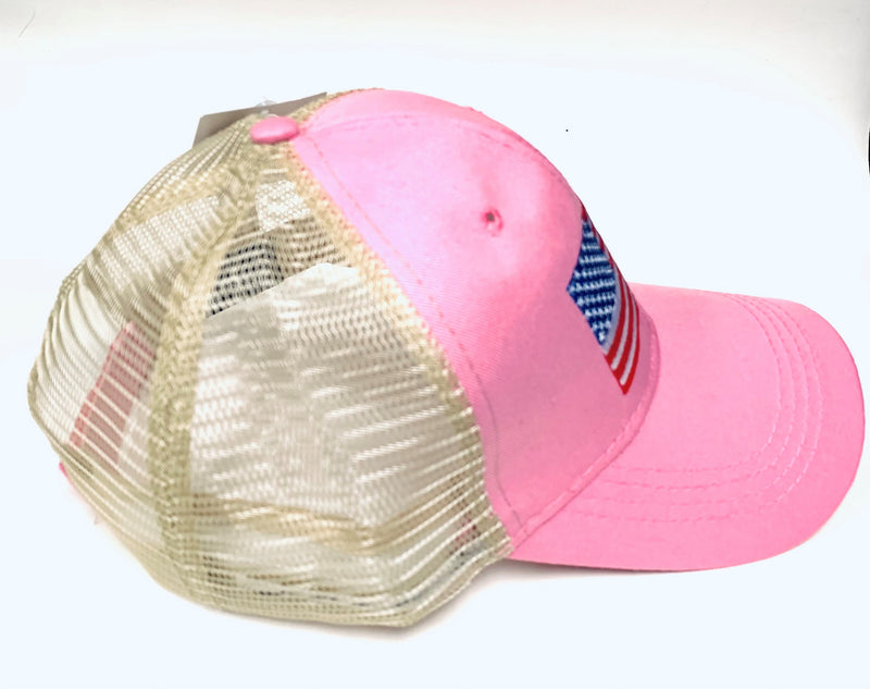 USA Washed Pink Mesh Back Cap
