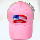 USA Cap Pink Mesh Back Embroidered Cap