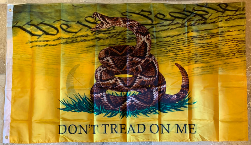 Gadsden Live Snake Don't Tread On Me Double Sided 3'X5' Flag- Rough Tex 68D Nylon