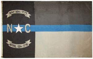 NC Memorial Blue Line 3'X5' Flag Rough Tex® 100D