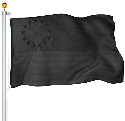 Black Tactical Betsy Ross Flag Nylon EMBROIDERED 3'X5' Flag ROUGH TEX® 600D 2-PLY