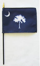 South Carolina 2020 State Flag12''X18'' Stick Flags With 30" Black Wood Staff Rough Tex ®100D