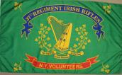 37th Irish Brigade 2'x3'  Flag Grommets Rough Tex® 100D