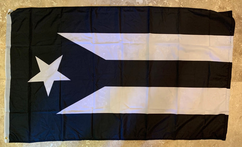 Puerto Rico In Black And White Flag Rough Tex ® 100D 3x5