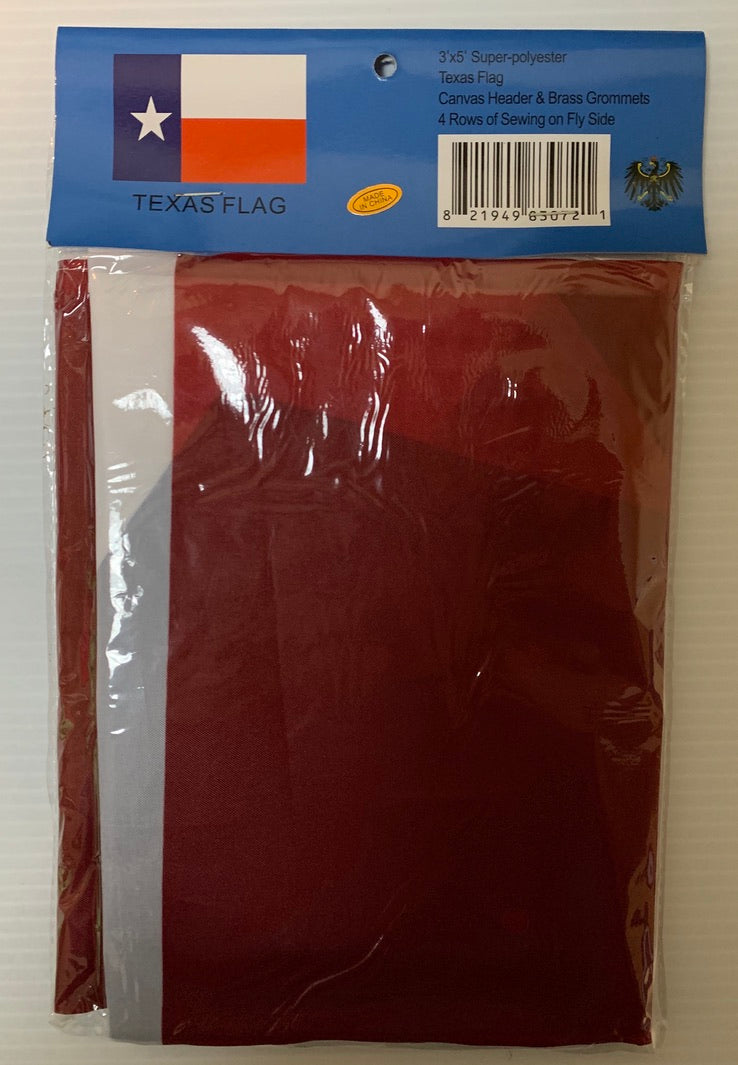 Texas Super Polyester 3'x5' Flag WIth Grommets