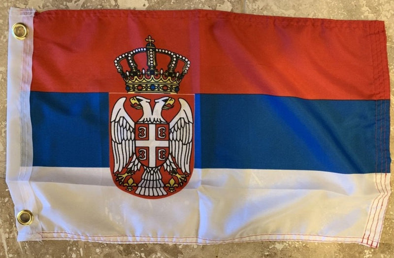 Serbia Flag With Grommets 12'X18' Rough Tex® 100D