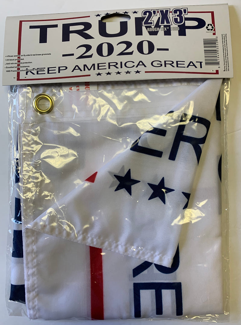 Trump 2020 KAG Keep America Great White 2'X3' Flag Rough Tex® 100D