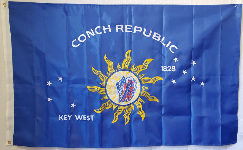 Key West Conch Republic 3'X5' Embroidered Double Sided Flag Rough Tex® 300D