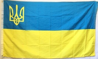 Ukraine Trident Crest Union 3'X5' Flag ROUGH TEX® 100D