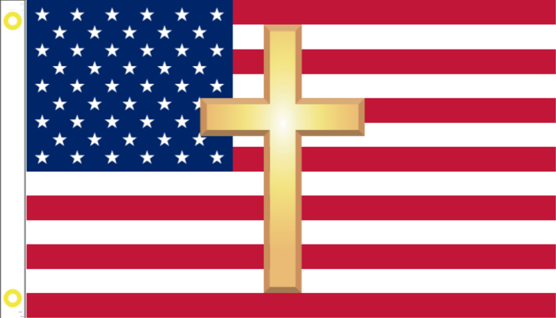 3'X5' 100D AMERICAN CHRISTIAN FLAG USA