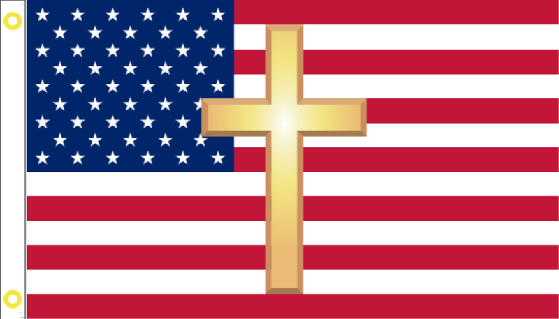 5'x8' USA 100D AMERICAN CHRISTIAN FLAG