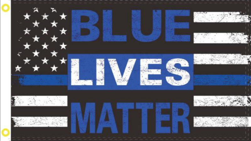 3'X5' 100D BLUE LIVES MATTER USA BLACK FLAG GROMMETS US POLICE MEMORIAL AMERICAN LAW blue line