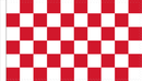 3'X5' 100D CHECKER RACE RED&WHITE