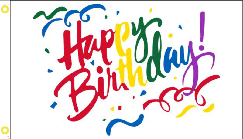 3'X5' 100D HAPPY  BIRTHDAY(COLORS)FLAG