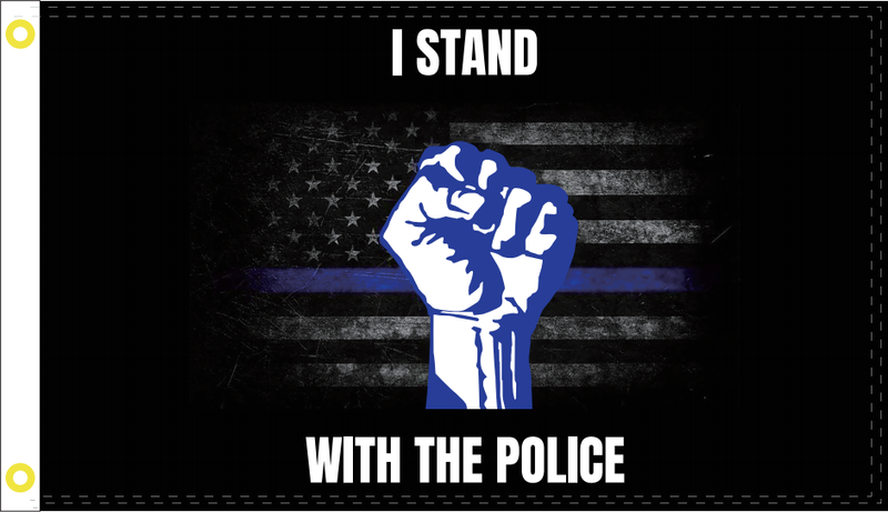 I Stand With The Police Militant Fist 3'X5' Flag Rough Tex® 100D