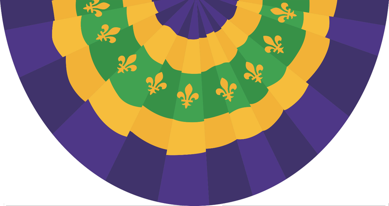 Mardi Gras Bunting 3'X5' Flag Rough Tex® 100D