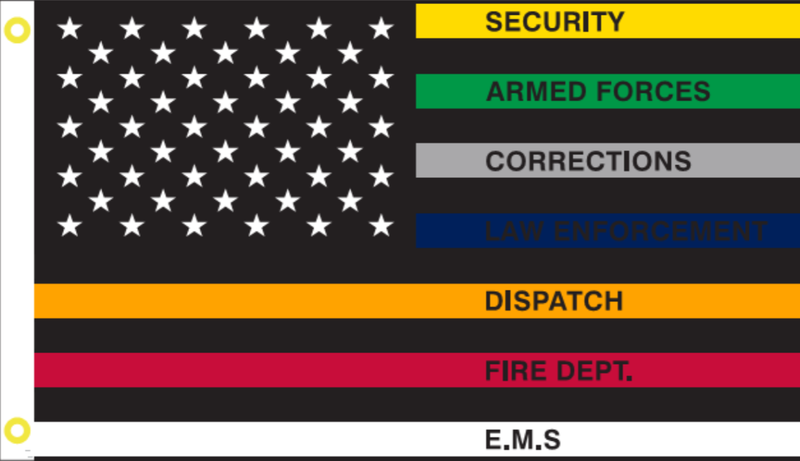 Police Car Flag USA Hero's Flag SERVICE USA American Law All Branches
