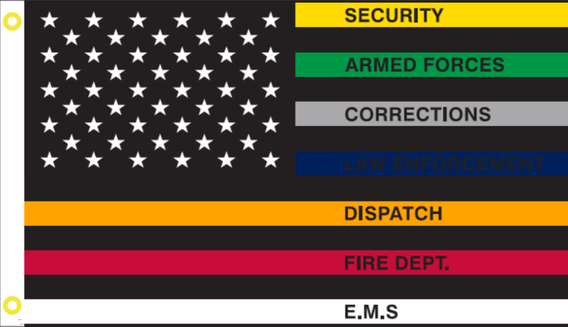 4x6 Feet 100D US Hero's Flag SERVICE USA American Law All Branches