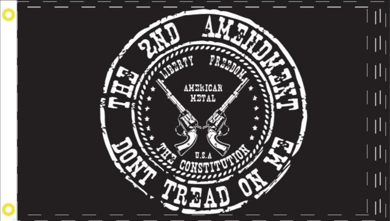 3'X5' 100D THE 2ND AMENDMENT DTOM REVOLVER FLAG DBL SIDES