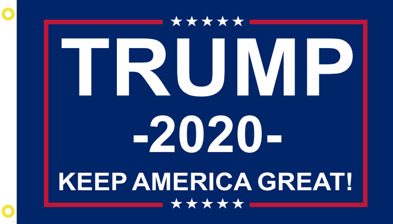 TRUMP 2020 KEEP AMERICA GREAT double sided BLUE 3'X5' Rough Tex ® Flags 100D