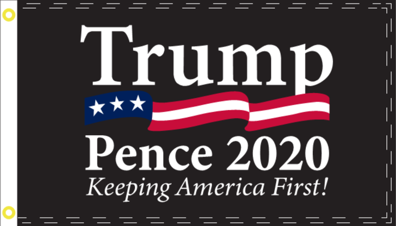 3'X5' 100D TRUMP PENCE 2020 KAF FLAG DBL SIDED