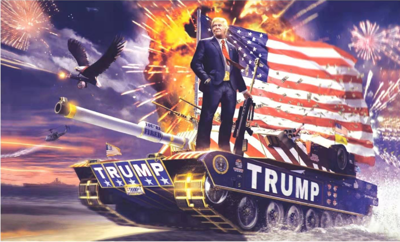 2 Pack of Trump 2020 (Tank Commander) 3'X5' Flags ROUGH TEX® 100D