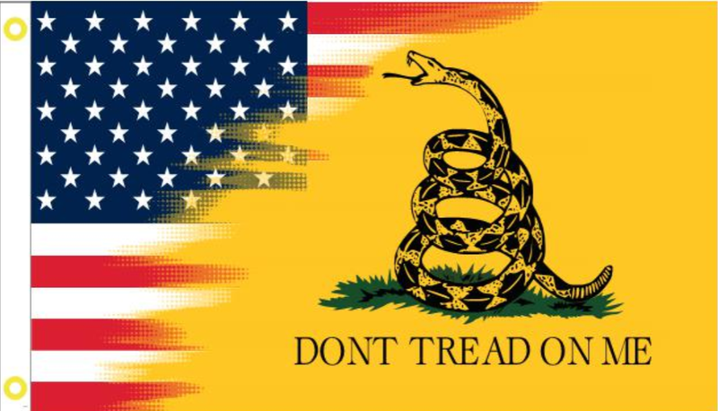 3'X5' 150D Nylon USA GADSDEN FLAG American Dont Tread on Me Blended U.S.A.