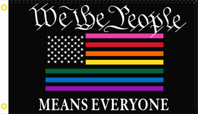 3'X5' 100D WE THE PEOPLE RAINBOW FLAG