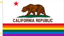 California Republic Rainbow 3'x5' 100D Flag Rough Tex ®