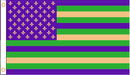 3'X5' AMERICAN MARDI GRAS FLEUR-DE-LIS FLAG 100D ROUGH TEX ®