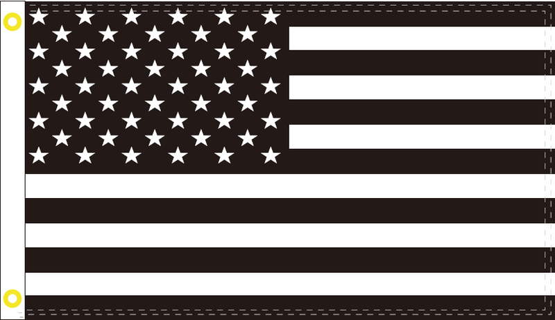 BLACK & WHITE USA 3X5 FEET 100D ROUGH TEX ® FLAG