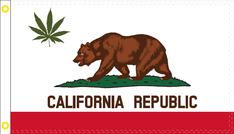 California Marijuana Leaf 3'x5' 100D Flag Rough Tex ®