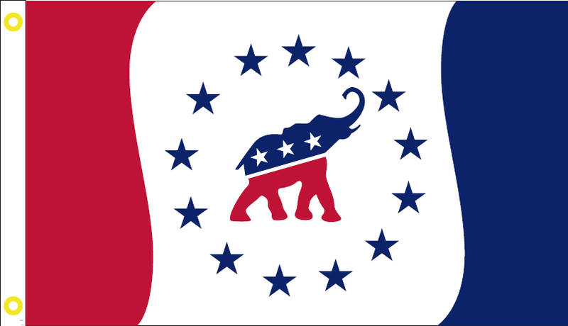 Republican Celebration Flag with Grommets 12'X18' Rough Tex® 100D