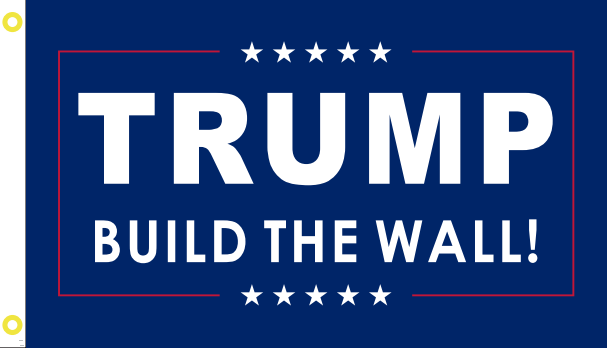 Trump 2024 Build The Wall 2'x3' Flag ROUGH TEX® 100D