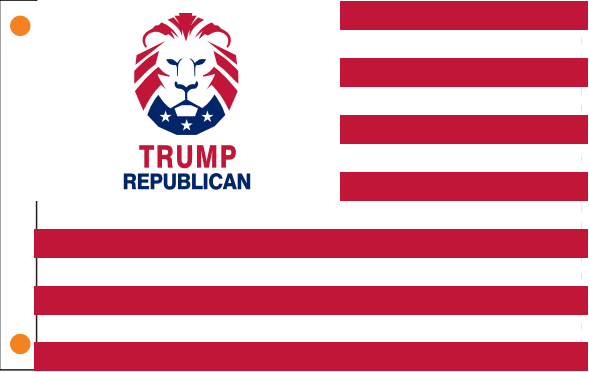 TRUMP REPUBLICAN LION CREST US AMERICAN STRIPES DOUBLE SIDED 3'x5' Flag Rough Tex ®100D