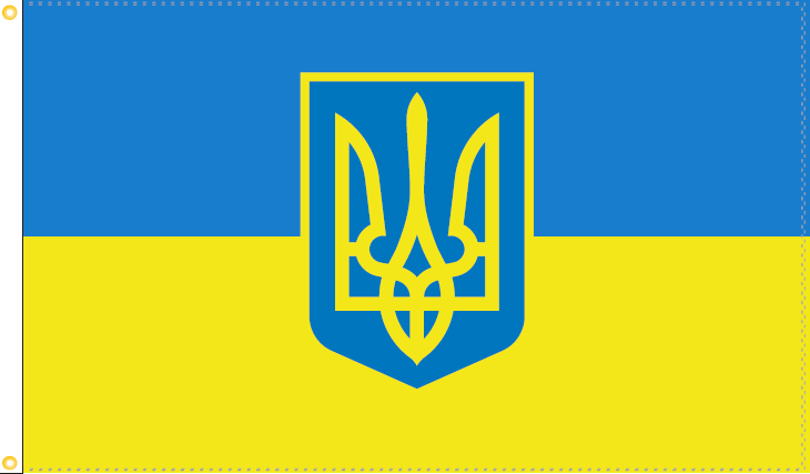 5'x8' Ukraine Trident Flag 100D Rough Tex ®Ukrainian Flags