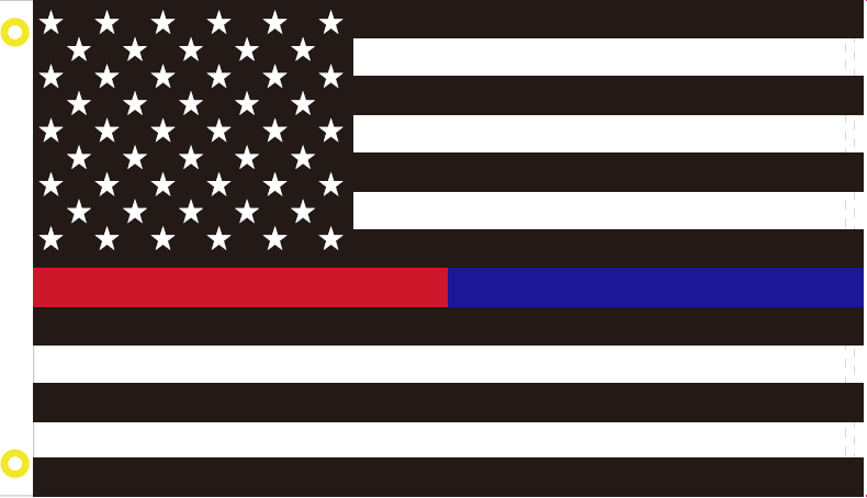 3'X5' USA FIRE POLICE MEMORIAL AMERICAN FLAG 100D ROUGH TEX ®