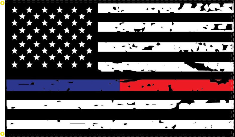 3'X5' USA MEMORIAL POLICE DISTRESS FLAG 100D ROUGH TEX ®