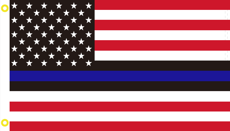 3'X5' USA RWB WITH BLACK LINES MEMORIAL AMERICAN POLICE FLAG 100D ROUGH TEX ®
