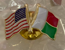 USA / Madagascar Double Lapel Pin 1"x1"