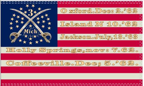 3rd Michigan Cavalry 1863 Union Cavalry 3'x5' Feet 100D Flag Rough Tex USA