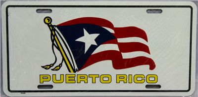 Puerto Rico Waving Flag License Plate