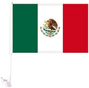 Mexico - 12''X18'' Car Flag 68D Banderas de palo Mexicanas