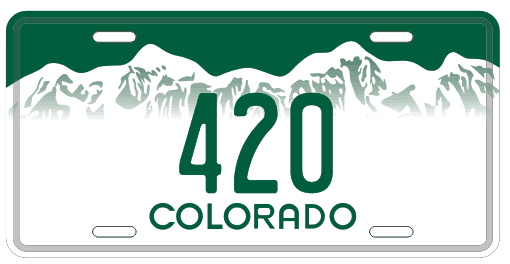 Colorado Rocky Mountains Automobile Tag 420 Colorado Embossed Aluminum License Plate