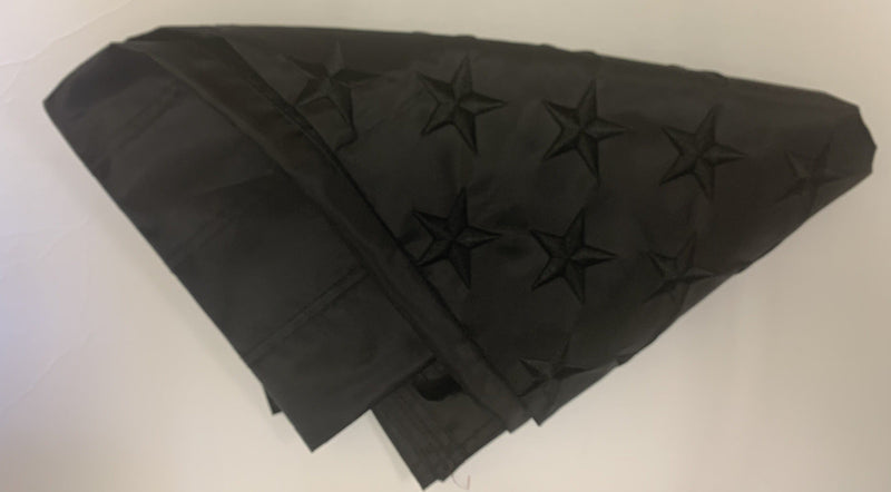 American Black 12"x18" USA Blackout Tactical Embroidered Boat Flag Rough Tex® Nylon
