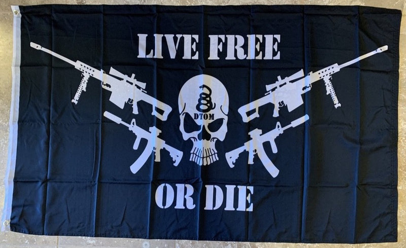 Live Free Or Die DTOM Flag 3'X5' Rough Tex® 100D